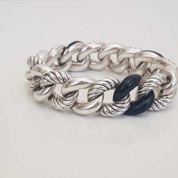 David Yurman Belmont Curb Link Bracelet With Black - Picture 5 of 16